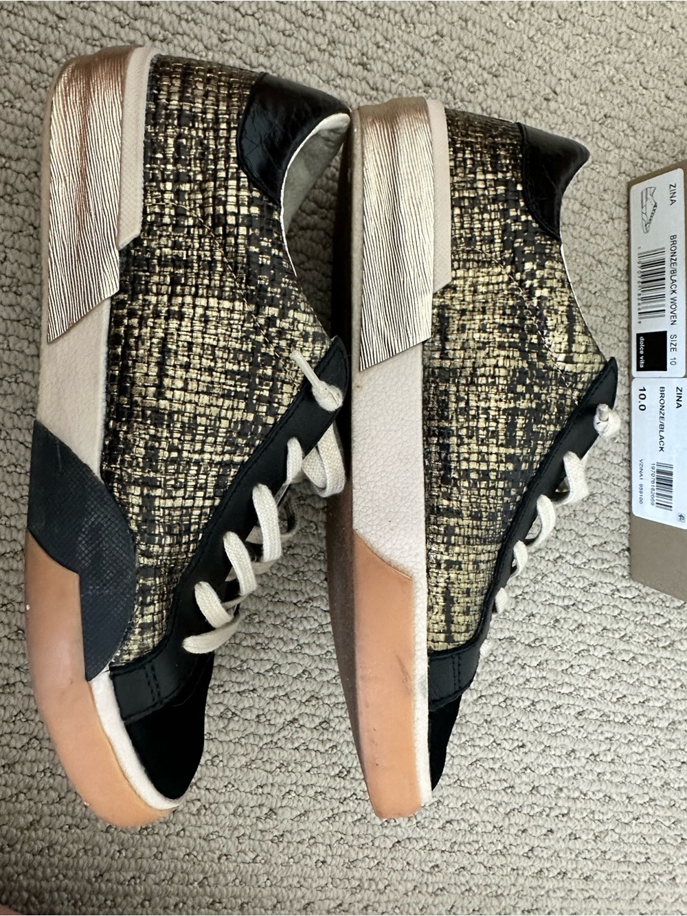 Dolce Vita Women's Black & Gold Low-Top Sneakers
